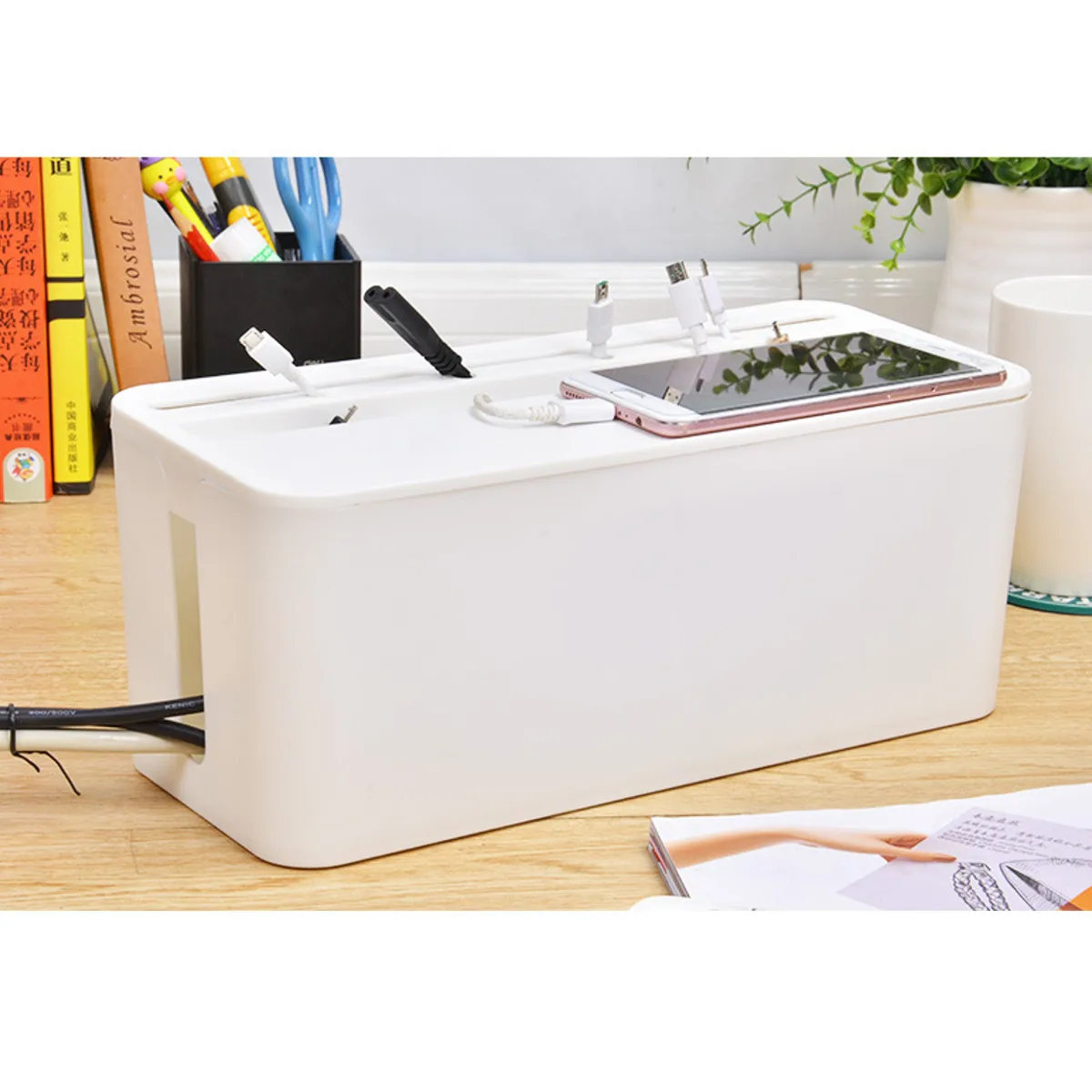 

Plastic Wire Storage Box Cable Box Manager Socket Organizer Large Power Strip Line Storage Cases Junction Box for Home Safety