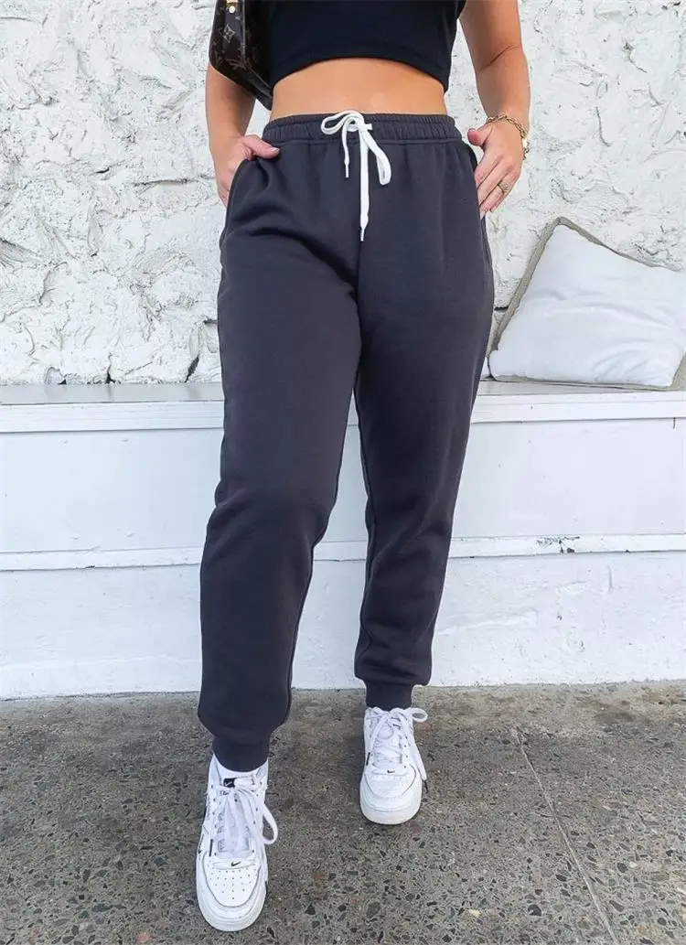 

New style women's pants solid color sports pants home casual pants