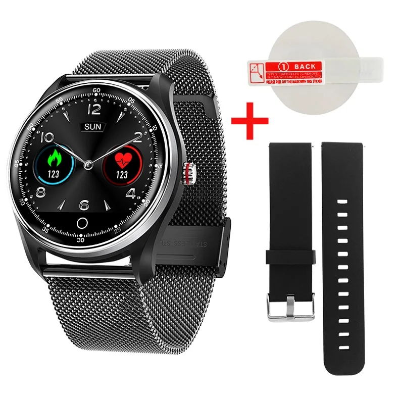 Black Steel MAFAM MX9 ЭКГ Смарт часы кровяное давление PPG монитор сердечного ритма кровяное давление многоязычные умные часы для мужчин и женщин - Цвет: Black Steel
