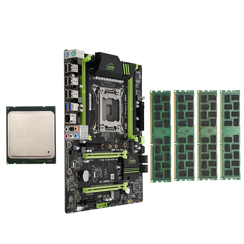 X79 LGA2011 материнская плата комбинированный набор с E5-2689 cpu 4X4GB 16GB DDR3 ram 4-Ch 1333Mhz REG ECC PCI-E NVME M.2 SSD слот