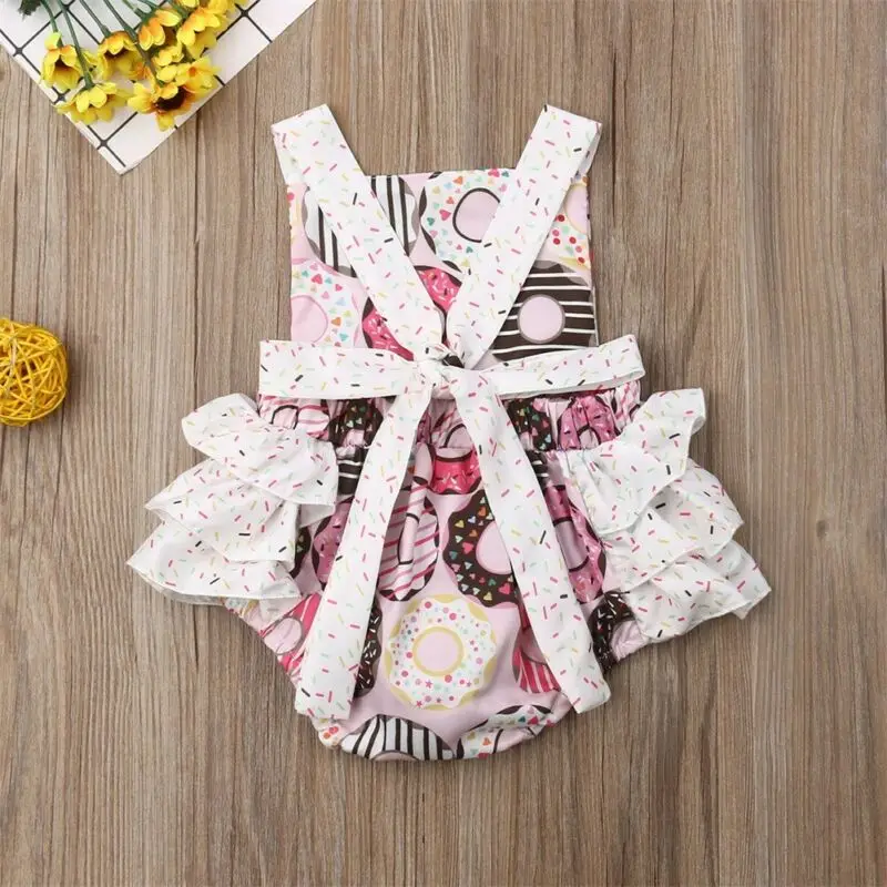 Monos para beb&eacute;s y ni&ntilde;as, ropa Floral informal sin mangas, mono de encaje, ropa infantil para reci&eacute;n nacidos-2