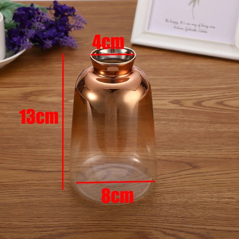 Скандинавская Гальваническая Золотая стеклянная ваза для цветов домашнего