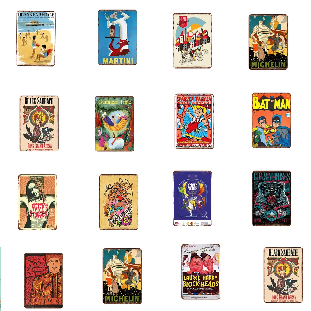 Винтажная металлическая картина потертая шикарная жестяная стена искусство