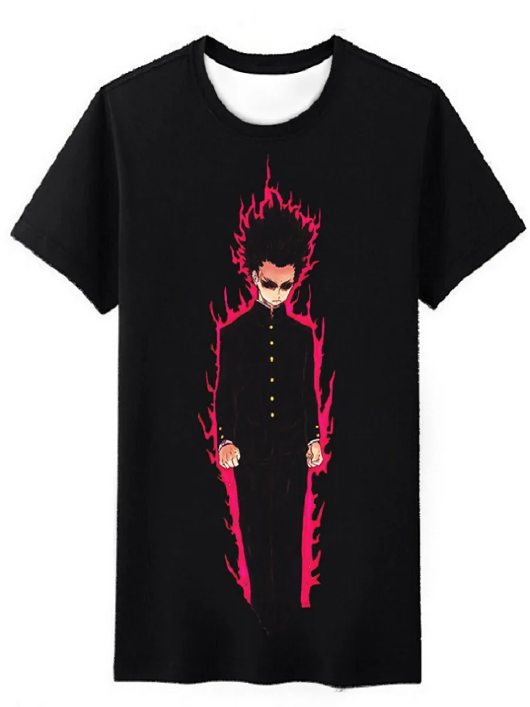 

Футболка унисекс с аниме Моб психод 100 Mobu Saiko Hyaku, Повседневная футболка с мультипликационным принтом, психомоб 100 mobu, футболка