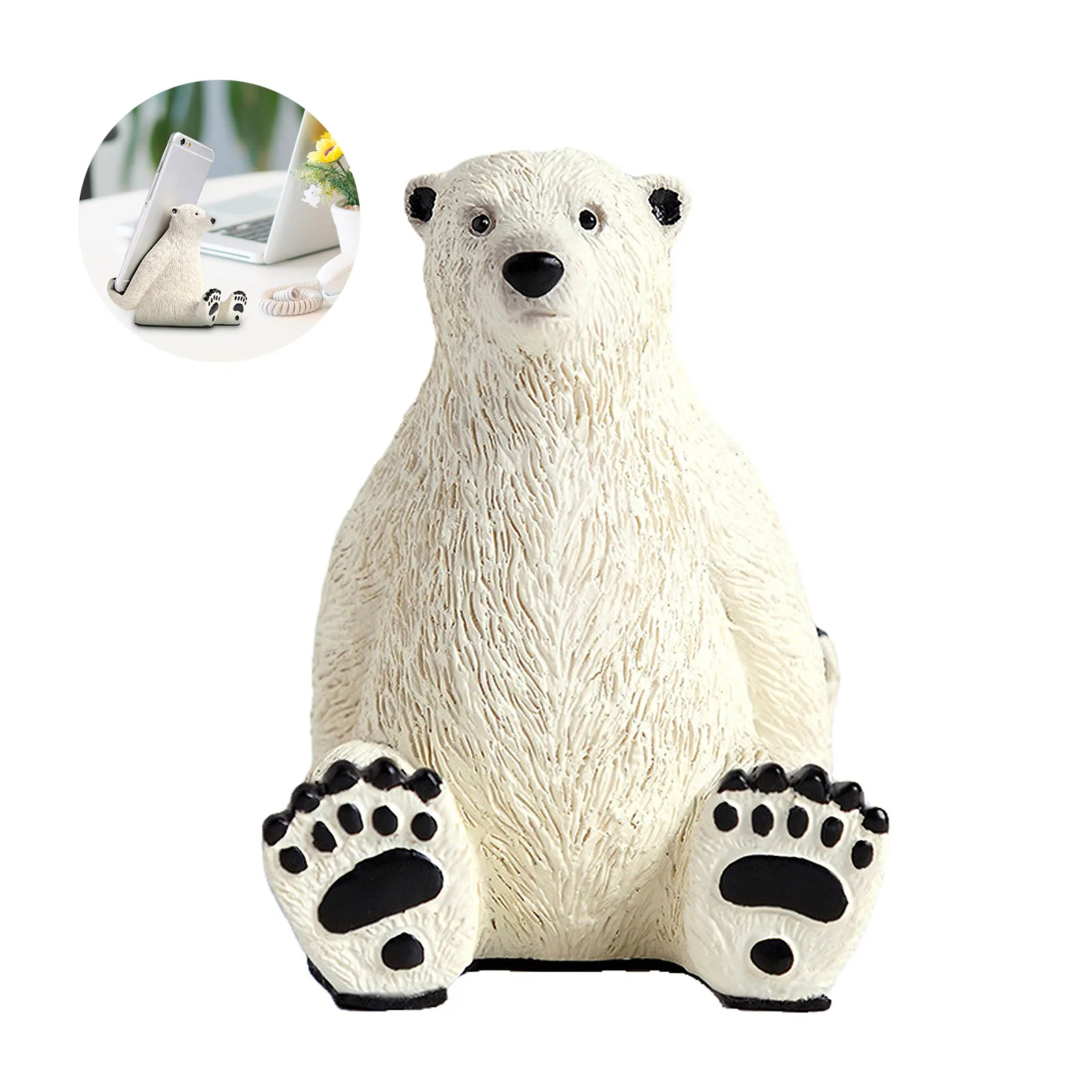

Multipurpose Cartoon Tablet Mount Home Decoration Bear Shape Tablet Bracket for Living Room Bedroom Office Tablet Holder Polar