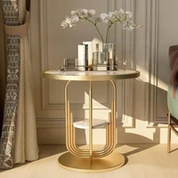 nordic light luxury simple wrought iron marble side table sofa corner table bedside table cabinet balcony creative coffee table
