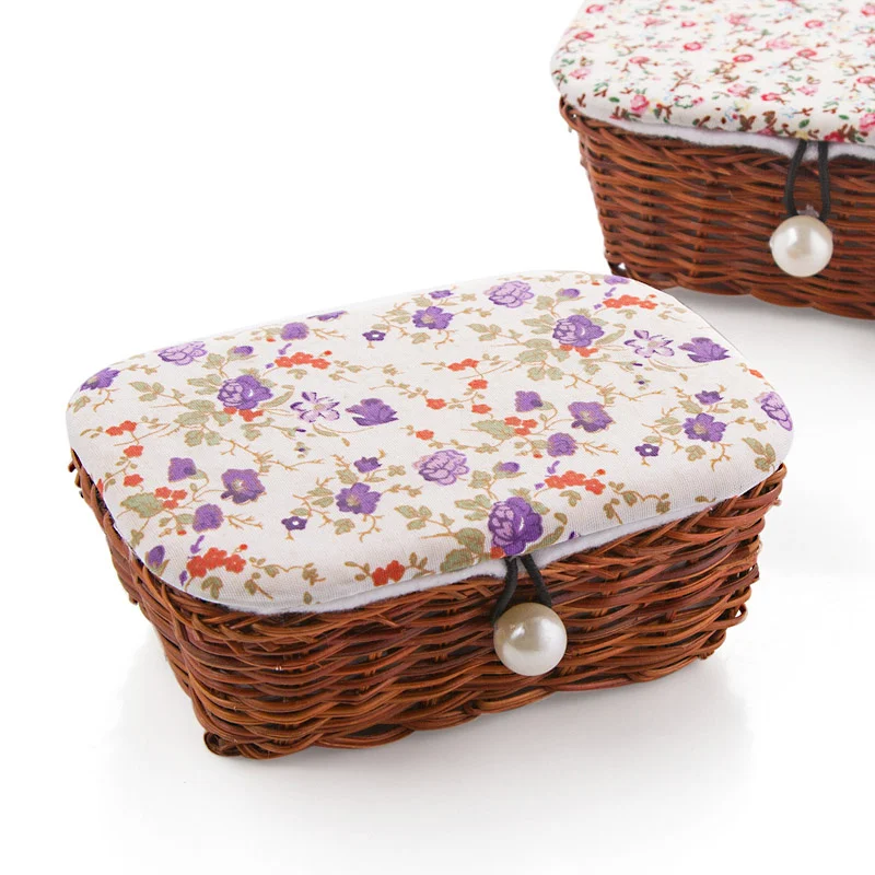 Практичный набор для шитья из ротанга портативный резьбы коробка хранения