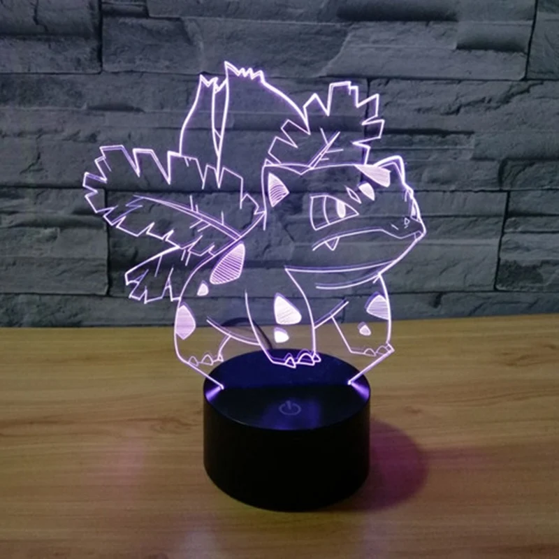 7 Colors Changeable Покемон Пикачу 3d иллюзия ночной Светильник меняющая цвет лампа Pokemon Go экшн-фигурка визуальная Иллюзия Led праздничные подарки - Испускаемый цвет: 7 Colors Changeable
