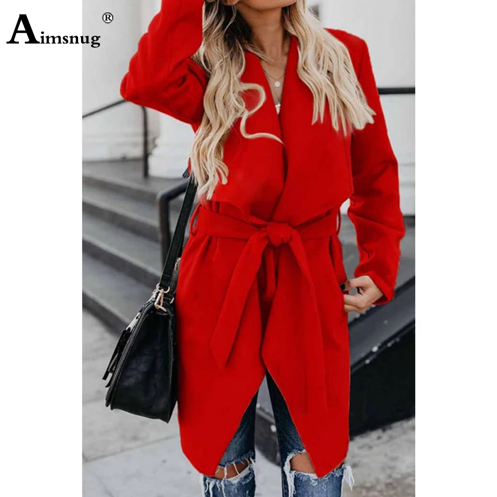 

Women Outerwear Fashion Sashes Long Trench Coats Autumn New Jacket European Loose Casual Long Windbreak Coat Women Clothing 2020