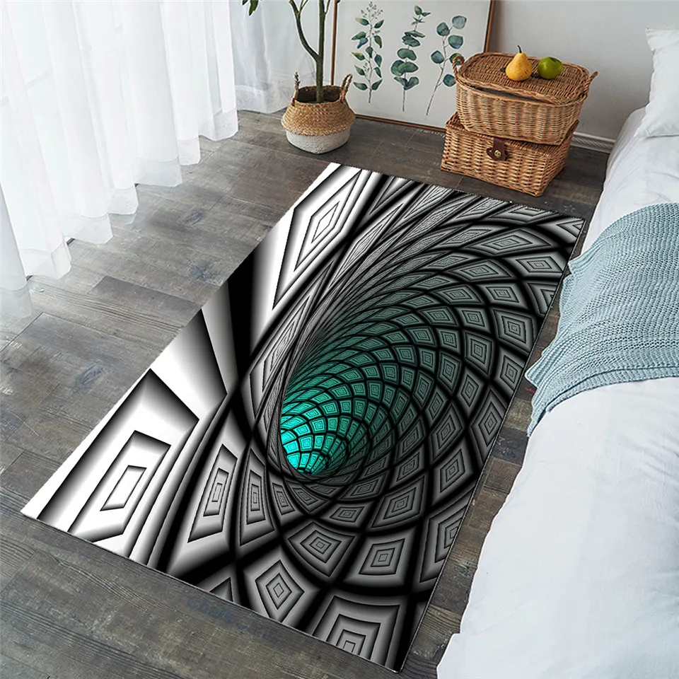 BeddingOutlet Whirlpool Large Carpets for Living Room Games Kids Play Floor Mat Black and Green Area Rug Squares Teen Tapis 1PC | Дом и сад