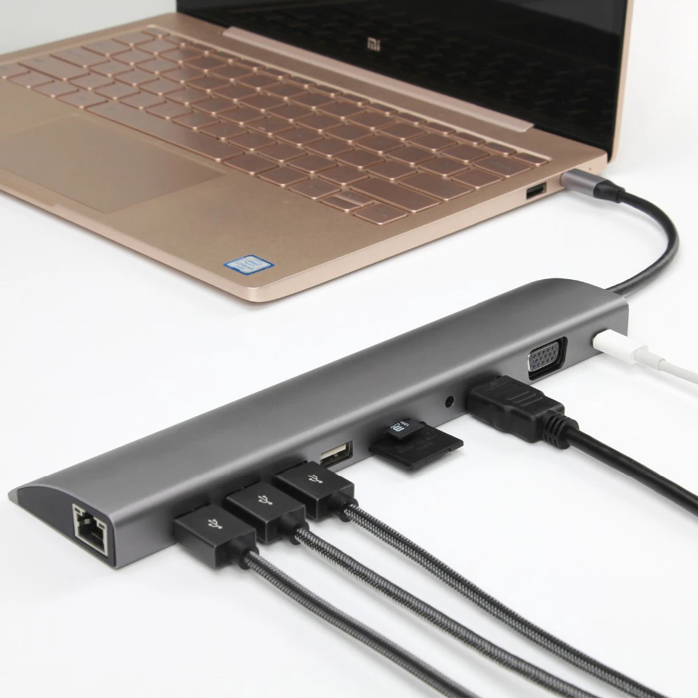 Адаптер питания 11 в 1 с портами USB Type-C на HDMI VGA RJ45 SD/TF | Компьютеры и офис