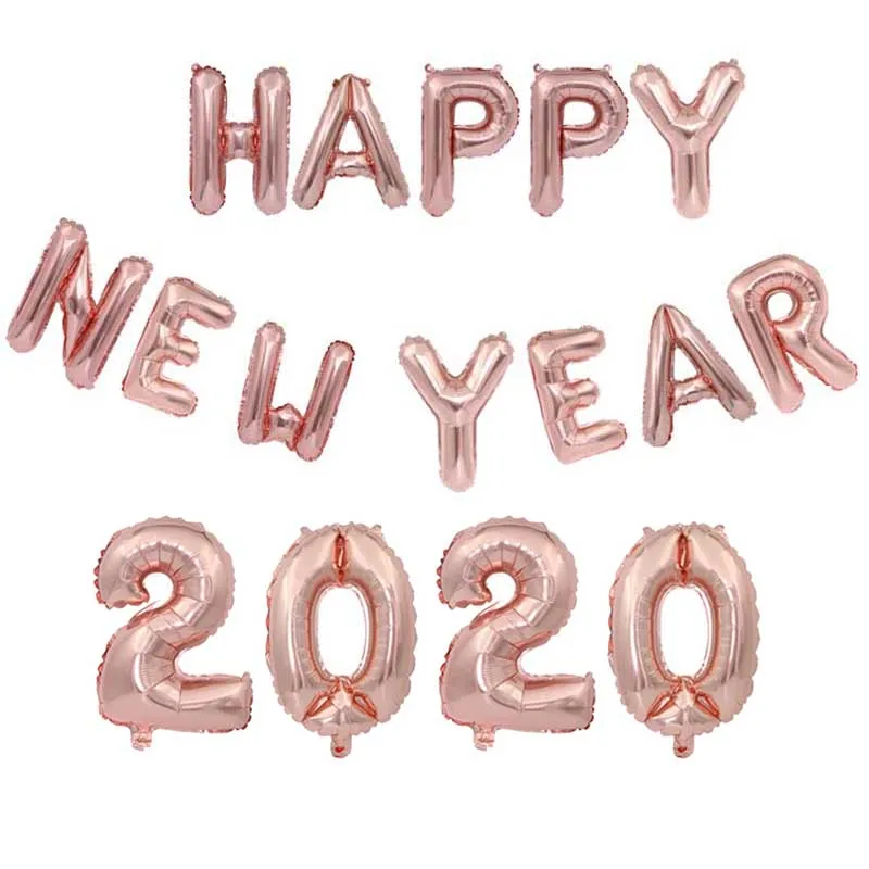 Happy New year 2020 Счастливый год золото/серебро шары из фольги в виде букв год вечерние украшения Navidad Счастливого Рождества шар украшения - Цвет: Happy New year 2020