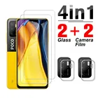 4 в 1 закаленное стекло для объектива камеры xiaomi poco m3 pro x3 m 3 f3 poko x3pro nfc little f 3 pocom3 pocox3 Защитные пленки для экрана