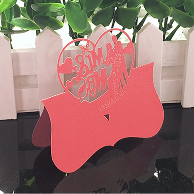 50 шт. MR & MRS Love Heart перламутровая карточка для расстановки стола своими руками имя