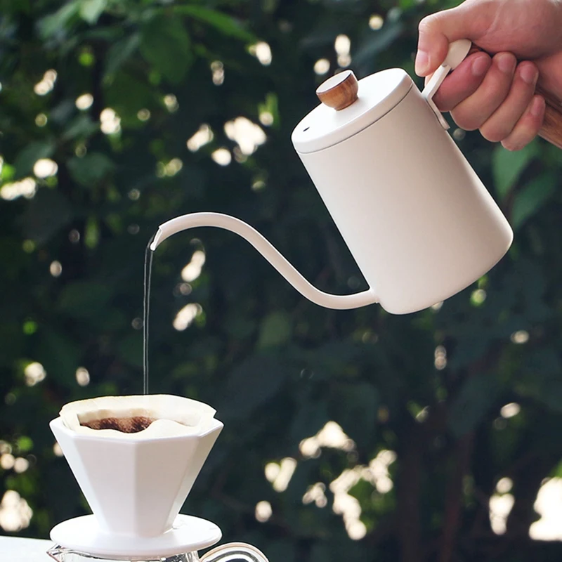 Кофейник из нержавеющей стали с изысканным носиком 304 мл кофейник деревянной