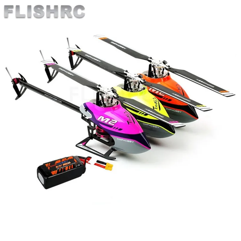 OMPHOBBY M2 V2 3D Flybarless Dual Brushless Motor Direct Drive RC вертолет без дистанционного