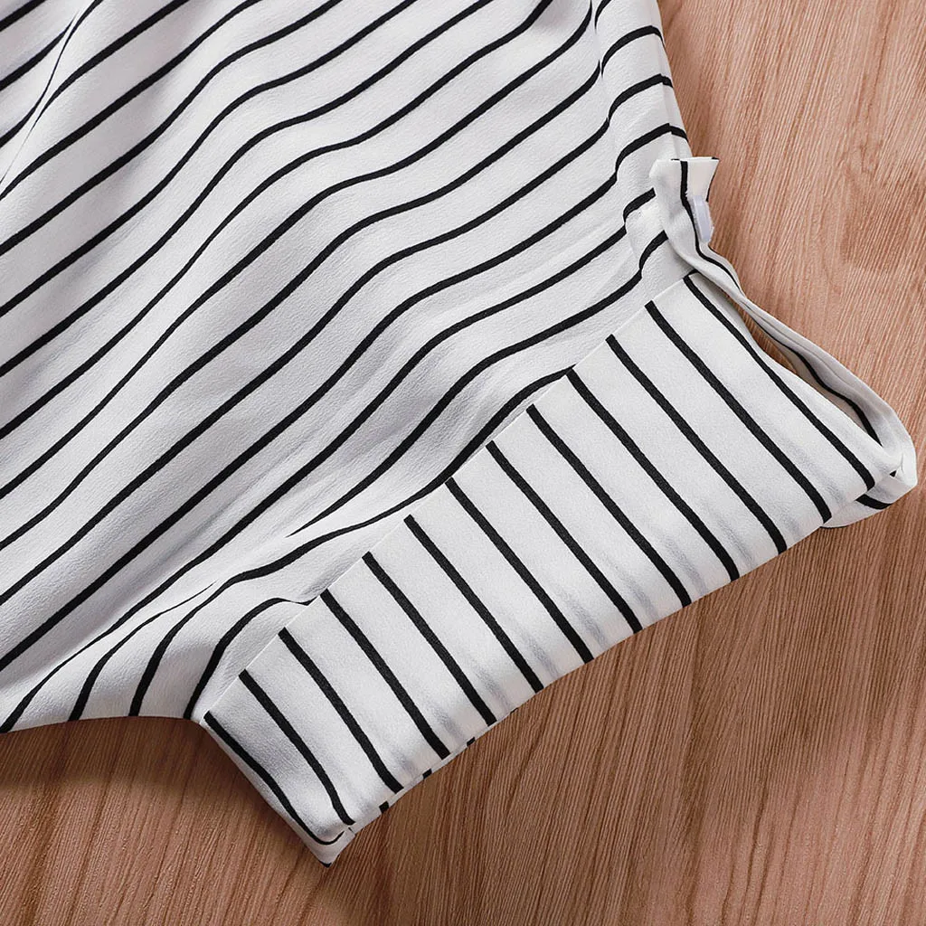 

Dress Women's Fashion Short Sleeve Casual Striped Dress Casual Mini Party Dresses Bandage Design Women Lapel Shirt Dress