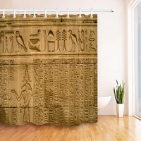 3d egyptian temple hieroglyphs shower curtain set ancient egypt bathroom waterproof fabric curtains for bathtub decor with hooks