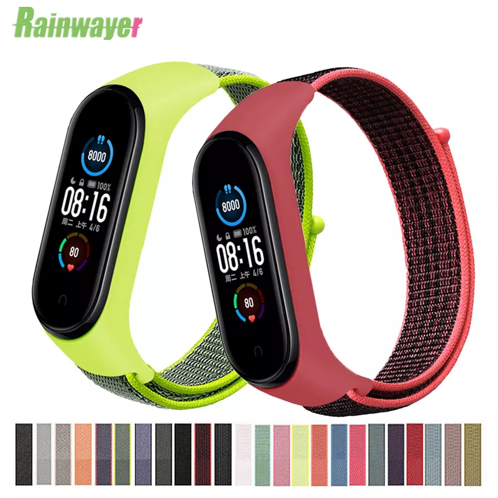 

Bracelet For Xiaomi Mi Band 6 Strap Nylon Sport Loop Watch Belt Pulsera Correa Band Wristband For Mi Band 5 4 3Replacement Strap
