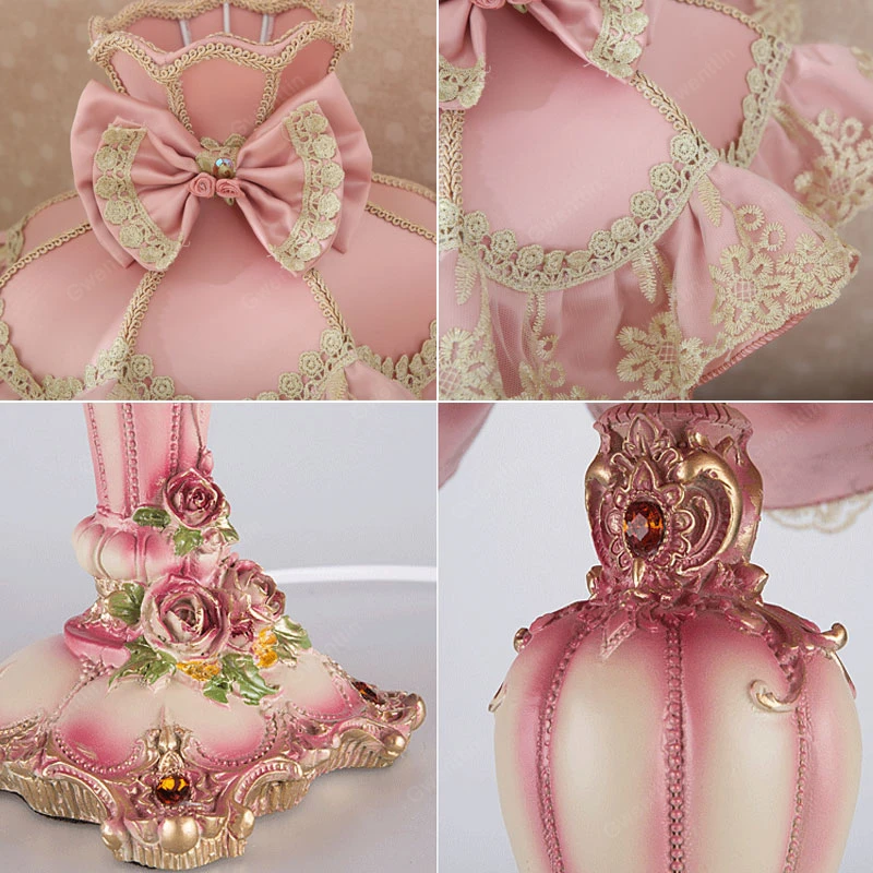 Современные розовые настольные лампы для спальни девочек принцесс настольная