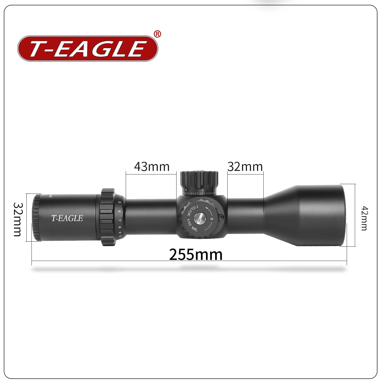 Компактный оптический прицел для охоты T-EAGLE 3-12X42 FFP тактический со стеклянной