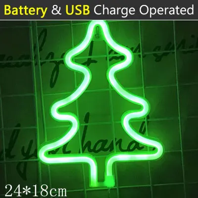 Красочный неоновый светильник Радужный Фламинго кактус Новинка USB/батарея неоновая лампа домашний Свадебный Рождественский Декор прикроватный светильник ing - Испускаемый цвет: Tree