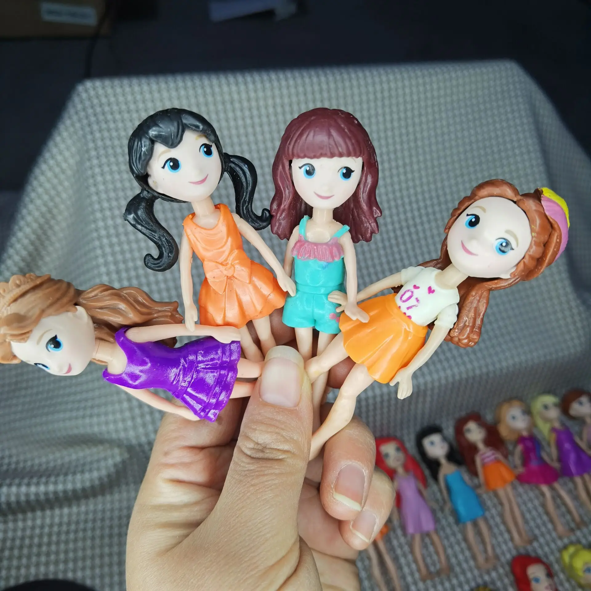 

New Mixed 6pcs/12pcs/set Cute Polly Pockets Girl Doll Figures 9-12cm For Best DIY DOLL Gifts