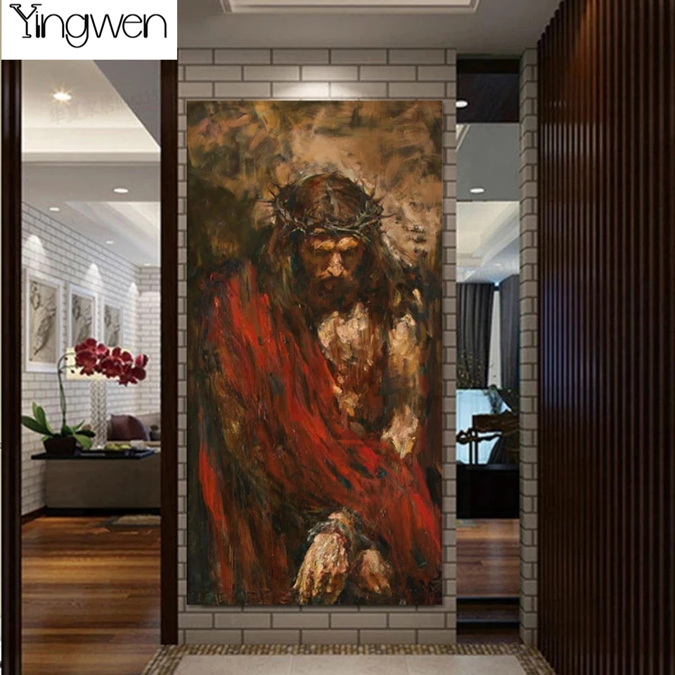 

Diamond Painting Jesus Christ Oil Painting Portrait Diamond Embroidery Cross Stitch Rhinestones Full Mosaic Religion Home Decor
