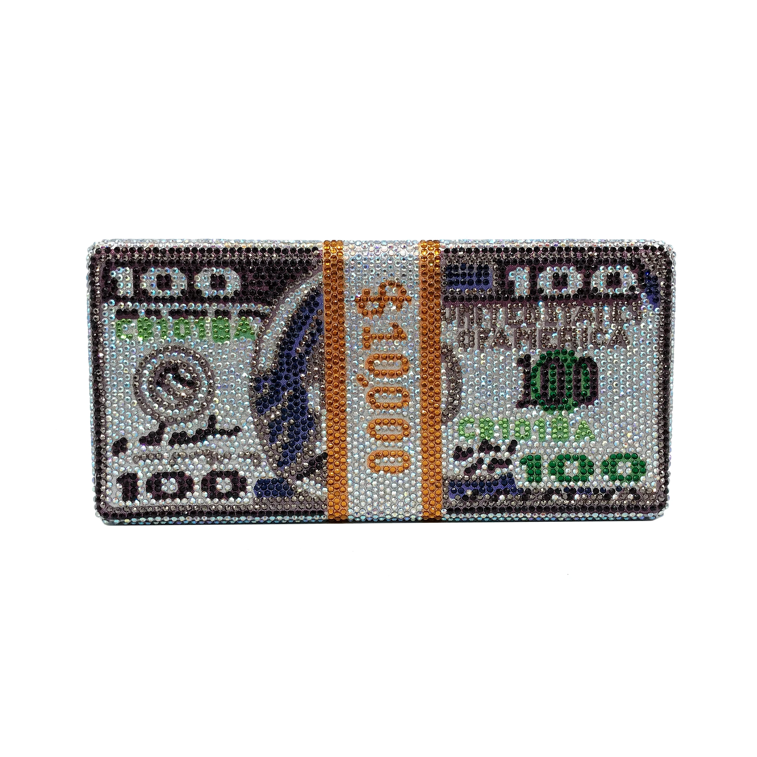 Новые сумки с кристаллами для денег долларов США Роскошные вечерние