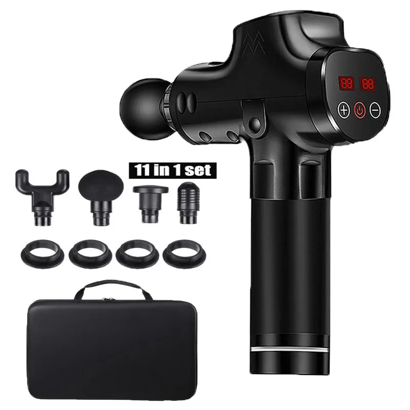 Touch screen black New massage gun physiotherapy instrument mute touch screen console massage gun electric gun massage relieve pain - Цвет: Touch screen black