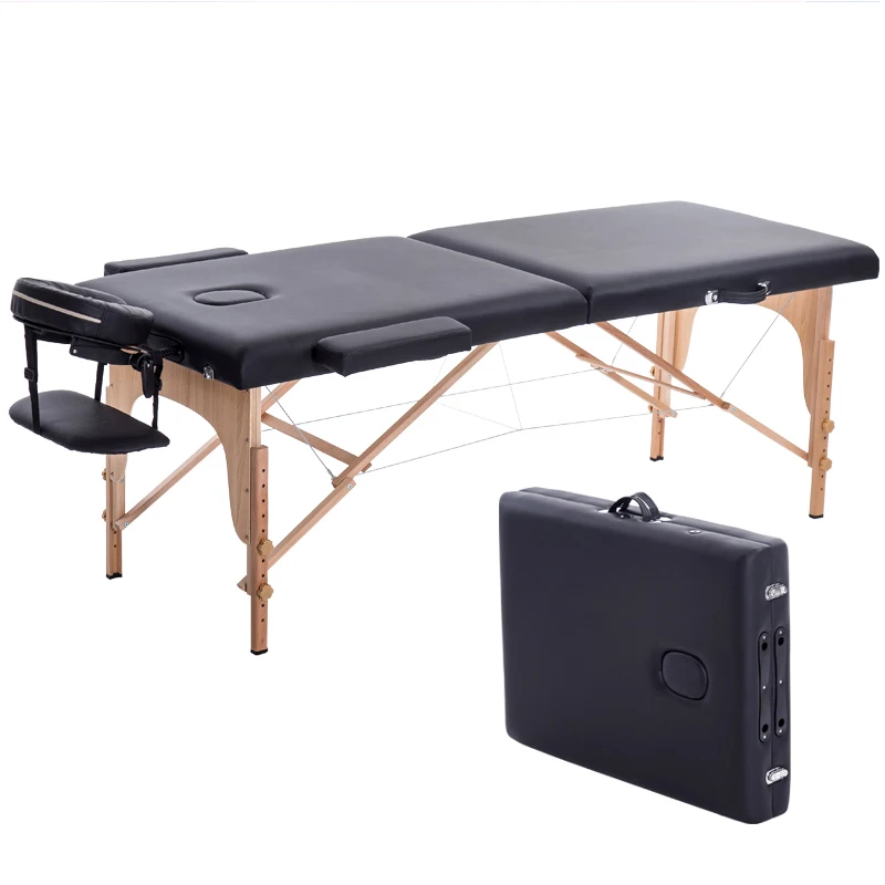 

Портативный профессиональный стол для массажа, складной стол красоты для СПА, 180 см длина/ 60 см ширина, с сумкой, мебель для зала, деревянный