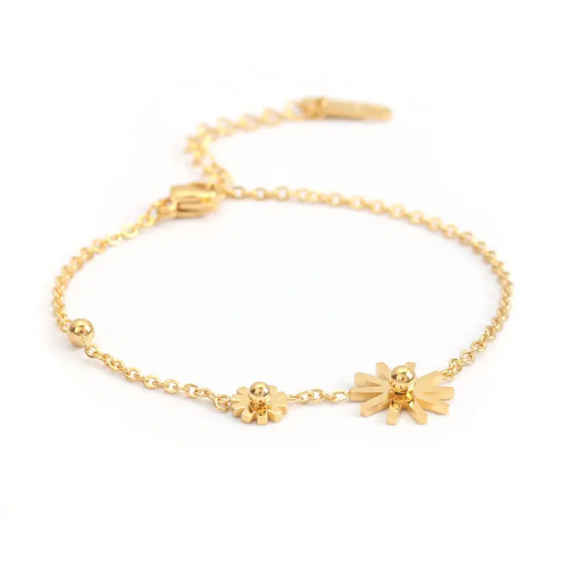 Модные браслеты из нержавеющей стали золотой цветок сердце круг звезда браслет