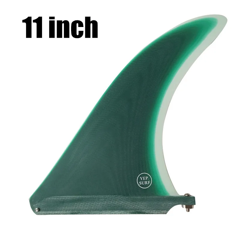 green 11 inch 10,2" /11" Длина доски для серфинга центр плавников весло доска лонгборд один плавники доски для серфинга FinHigh стекловолокна плавник - Цвет: green 11 inch