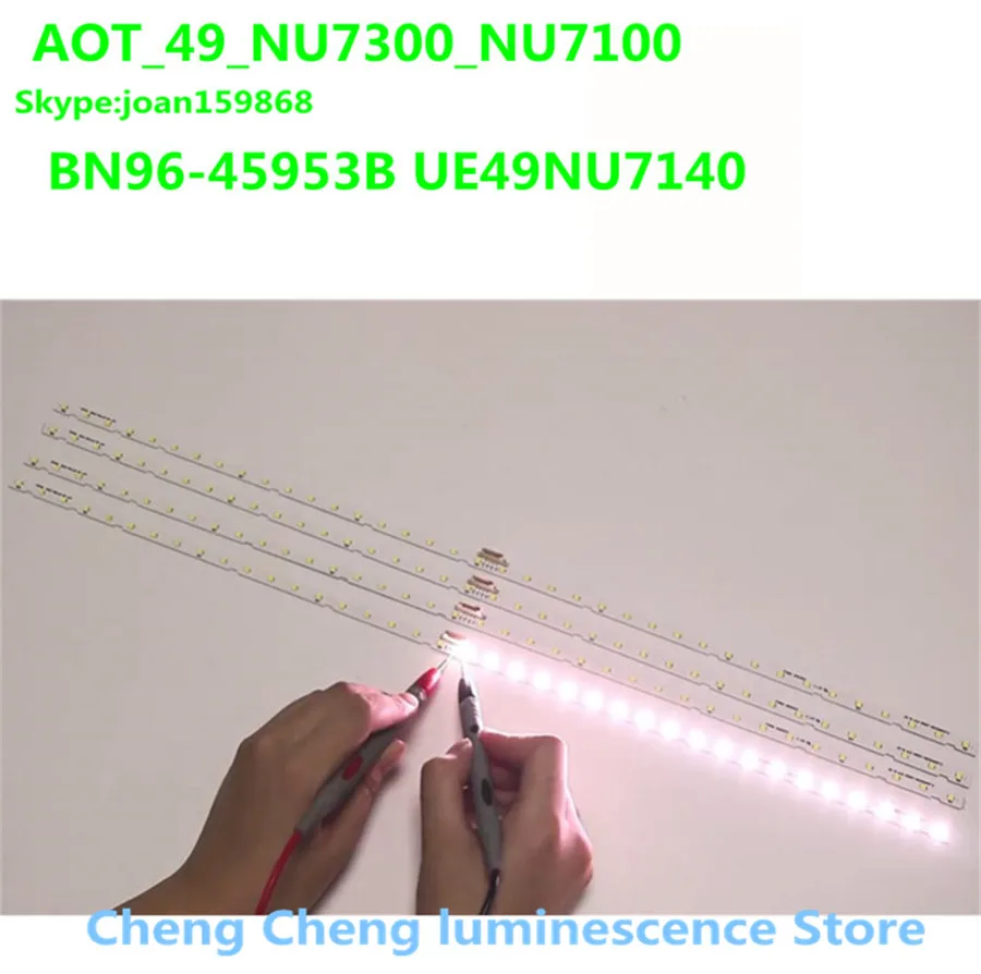 10pcs/lot LED Backlight Strip for Samsung UE49NU7172 UE49NU7670 UE49NU7140 UE49NU7100 NU7100_STS49081_38LEDS_3030F AOT_49_NU7300