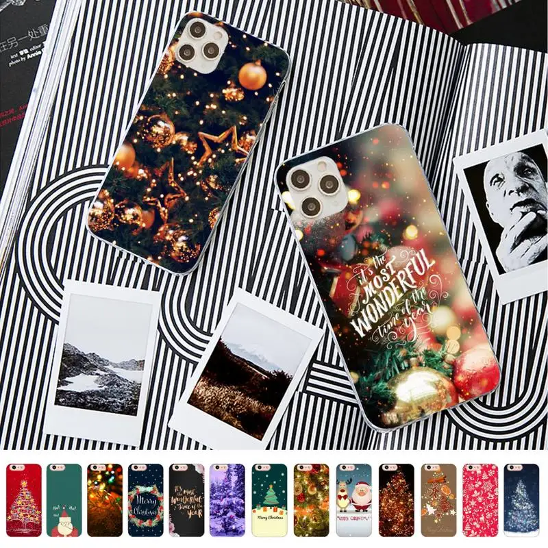 Santa Claus Elk Merry Christmas Phone Case for iPhone 13 11 12 pro XS MAX 8 7 6 6S Plus X 5S SE 2020 XR case