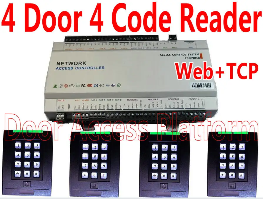 4 дверная сеть + TCP/IP панель контроллера доступа к сети IP шт. кода клавиатуры