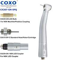 coxo dental led fiber optic high speed standard head handpiece fit nsk led coupler 6hole cx207 gn spq