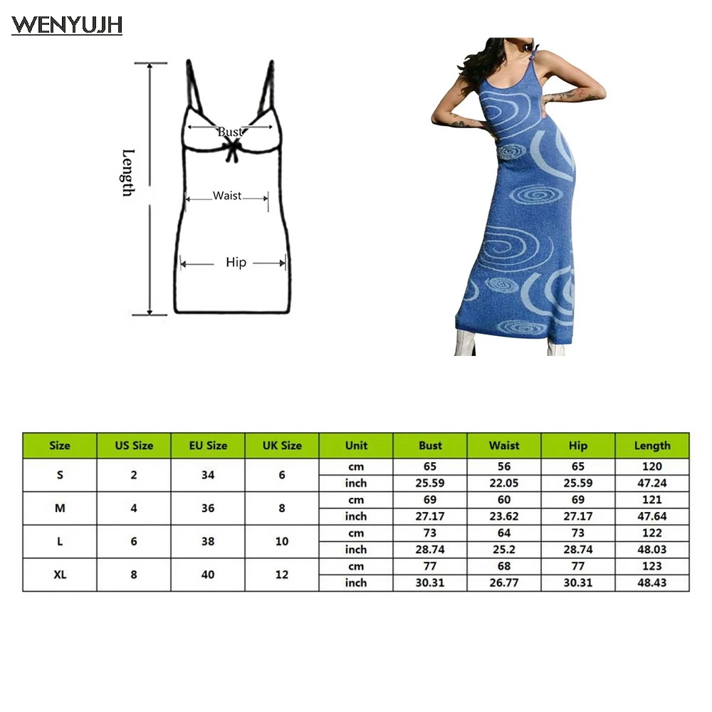 

Print Knit Bodycon Dress Women Green Y2K Summer Hollow Out Sexy Sleeveless Spaghetti Strap Beach Midi Dresses Party