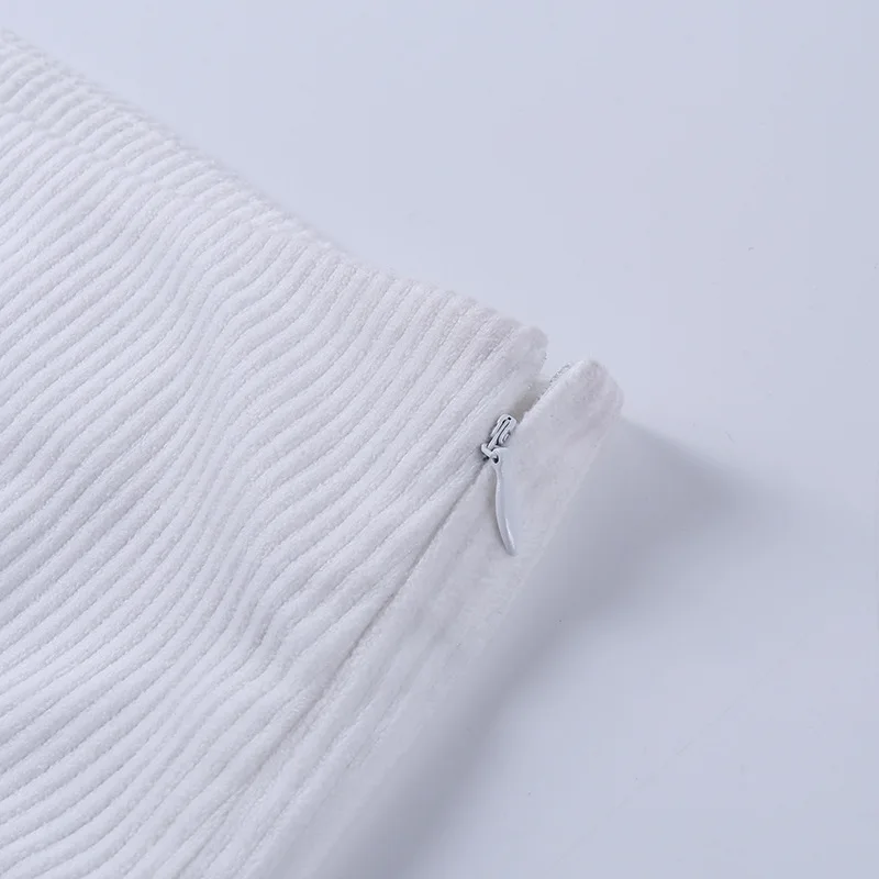 

Vintage Pleated Cuffs Side Zipper Solid Pants for Women Casual Elastic High Waist White Pants New Korean Brand Fashion Hot Girls