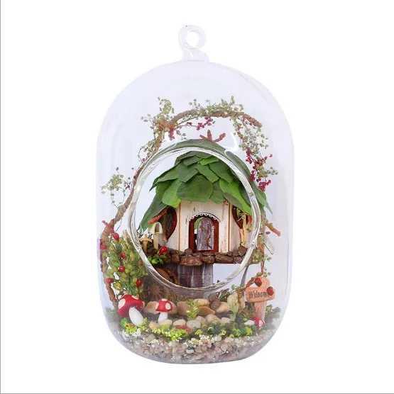 GN01 DIY Миниатюрный стеклянный шар деревянный кукольный домик джунгли ведьма