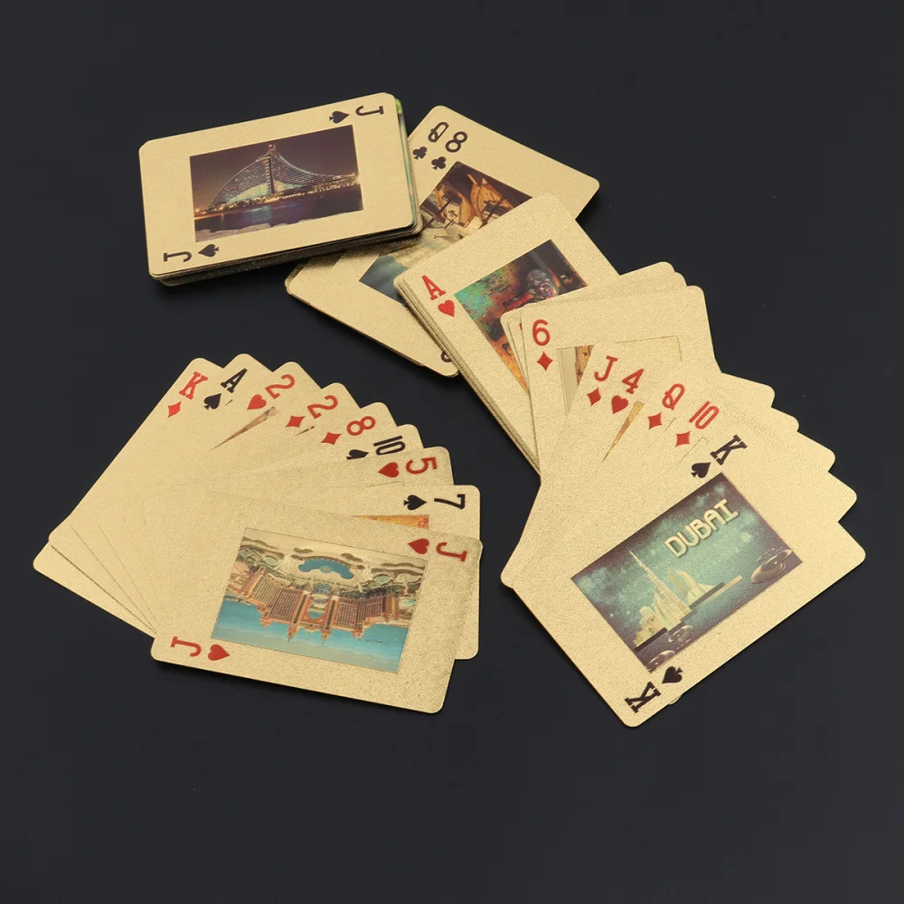 

Gold Foil Plated Dubai Scenery Poker Table Games Deck (Gold)