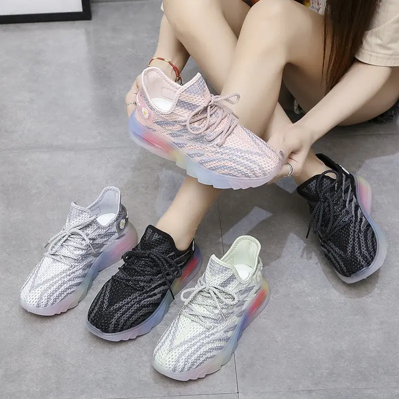 

Shoes Women Sneakers 2021 Fashion Rainbow Color Platform Shoes Casual Walking Shoes Comforable Outdoor Ladies Vulcanized Shoes