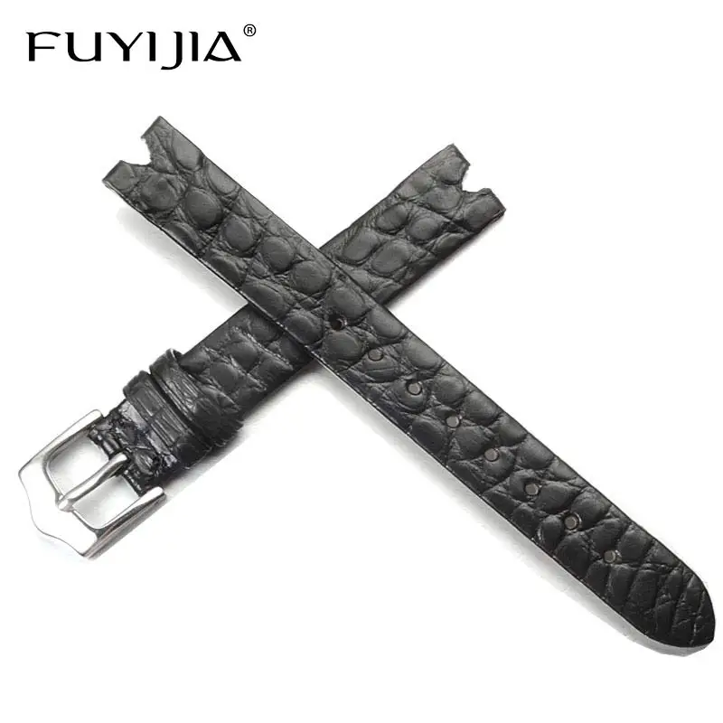 

New FUYIJIA 12MM Handmade Genuine Alligator Watchbands Custom Top Brand Strap Women Crocodile Watch Band Steel Pin Buckle Belt