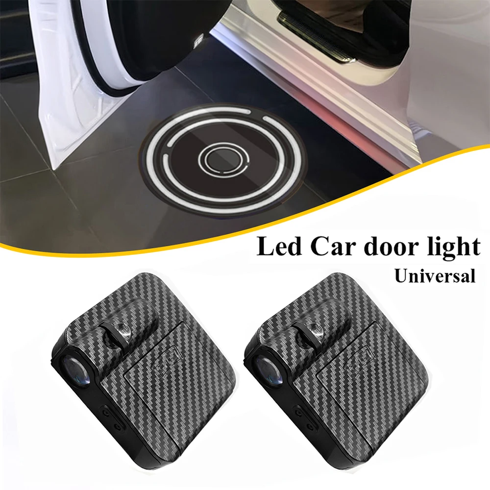 2x Wireless Car Door Logo Light Decor Shadow LED Welcome Laser Projector Lamp Car Interior Light Accessories Ornaments Universal
