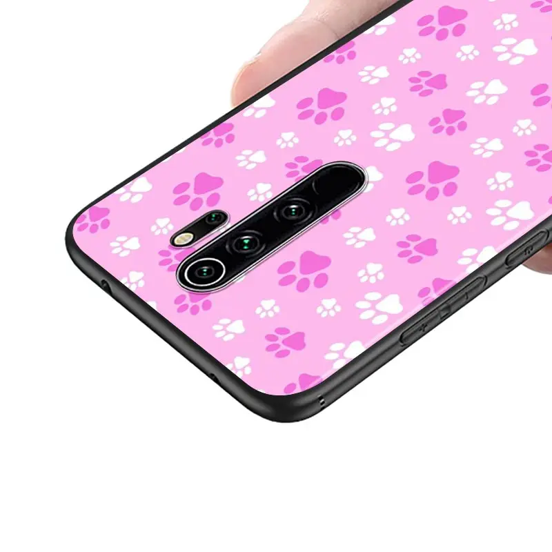 Чехол с котом и собачьей лапой для Xiaomi Redmi Note 9 9S Max 8T 8 7 6 5 Pro 5A 4X 4 мягкий черный |