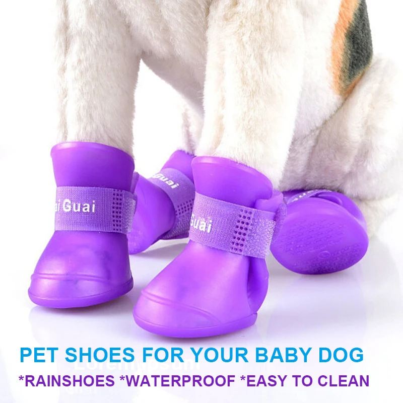 4 шт./компл. для домашних собак и котов обувь дождя из ПЭТ ботинки Резиновые сапоги