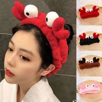 wash face makeup hairband hair accessories funny cute cartoon crab big eyes headband girls fashion soft elastic hairband