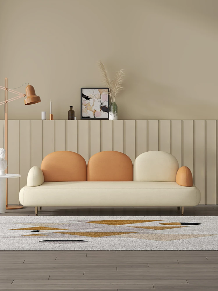

YL Nordic Light Luxury Small Apartment Technology Cloth Sofa Single Double Creative Cloud Straight Row Latex Sofa