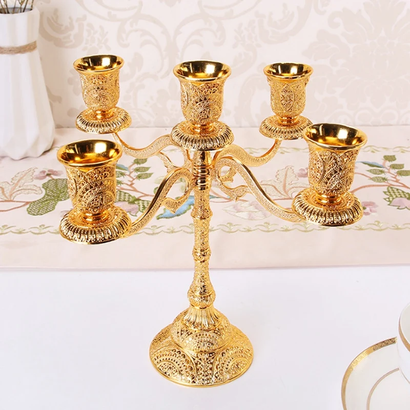 Металлический Подсвечник подставка канделябра конус Золотой подсвечник