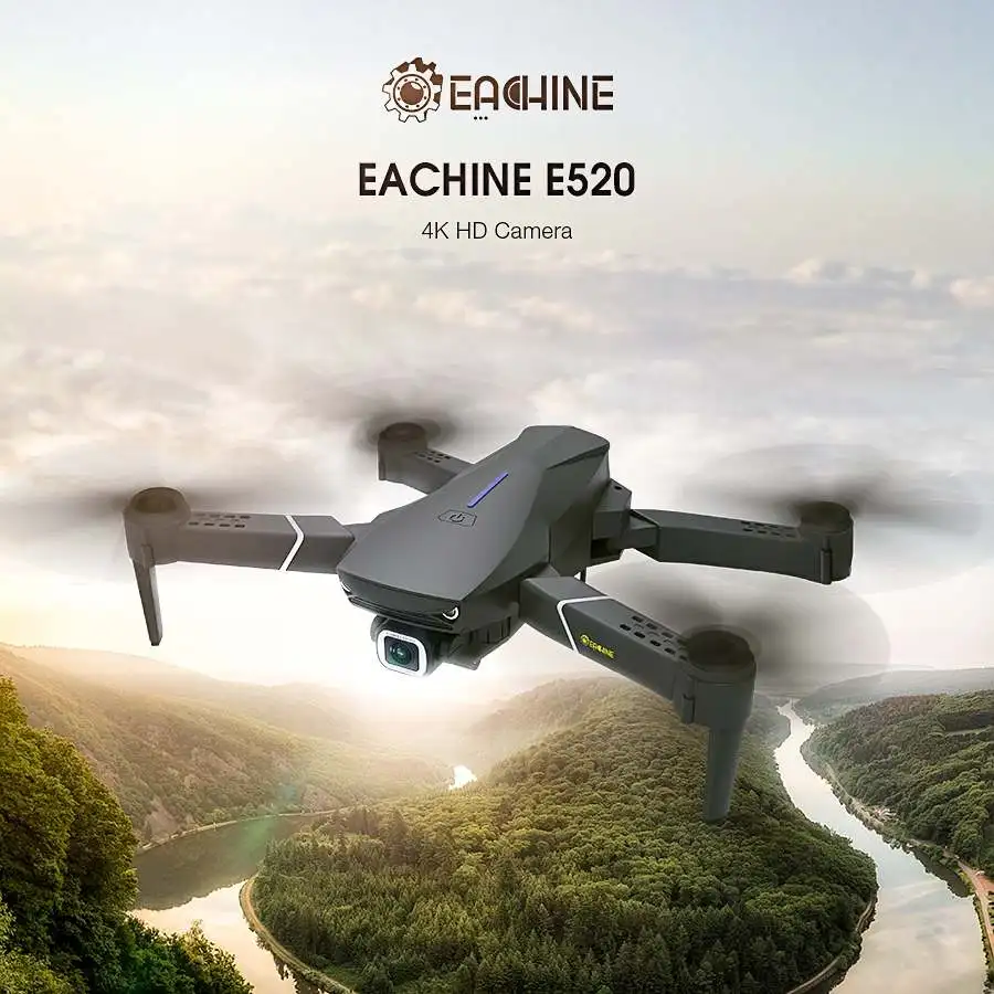 Eachine E520 wifi FPV с 4 K/1080 P HD широкоугольная камера высокая высота режим удержания складной Радиоуправляемый Дрон Квадрокоптер RTF